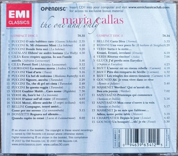 Maria Callas The One and Only 2CD