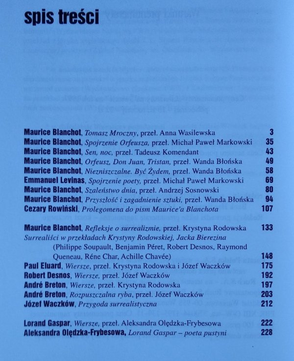 Literatura na świecie 10/1996 • Maurice Blanchot, Emmanuel Levinas, Andre Breton