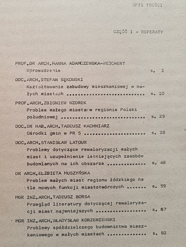 Projektowanie małych miast: materiały z seminarium Tuczno 1977