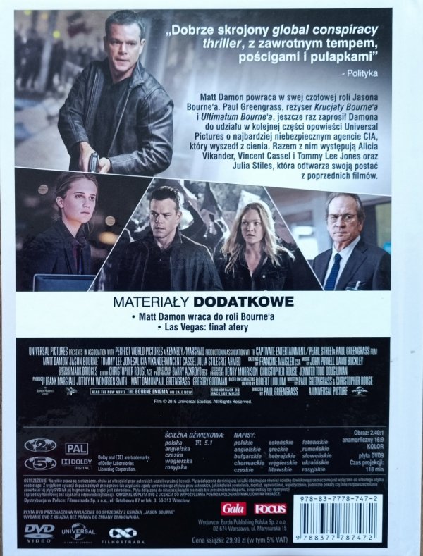 Paul Greengrass Jason Bourne DVD