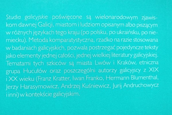 Alois Woldan Studia galicyjskie