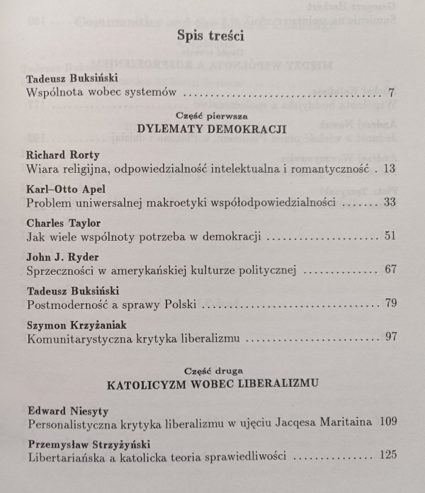 Wspólnotowość wobec wyzwań liberalizmu