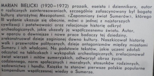 Marian Bielicki Zapomniany świat Sumerów