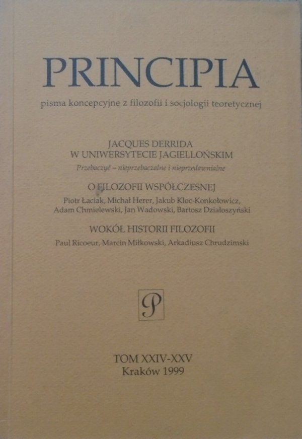 Principia XXIV-XXV/1999 • Derrida, Colli, Nietzsche, Hegel, Husserl