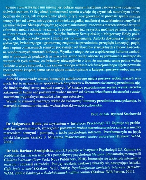 Małgorzata Hołda, Barbara Szmigielska Marzenia senne. Geneza i funkcje