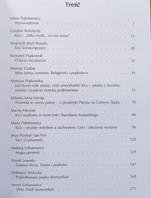 red. Maria Fiderkiewicz Kicz w kulturze