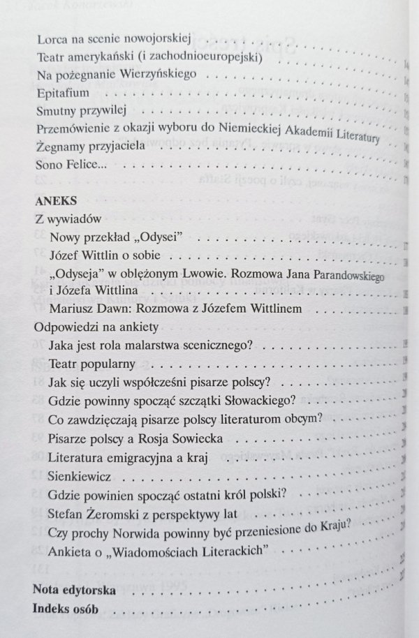 Józef Wittlin Eseje rozproszone