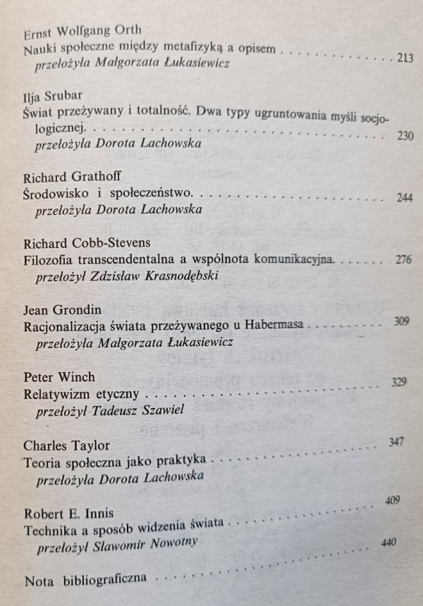 Świat przeżywany. Fenomenologia i nauki społeczne
