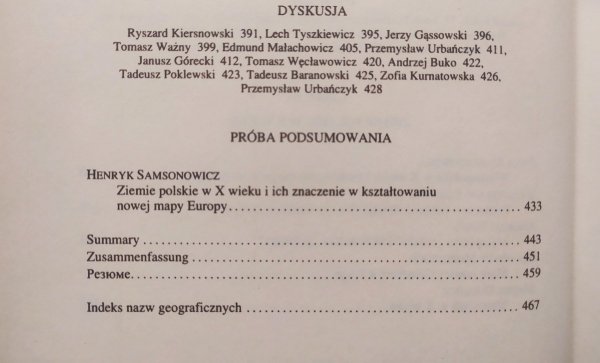 Henryk Samsonowicz Ziemie polskie w X wieku i ich znaczenie w kształtowaniu się nowej mapy Europy