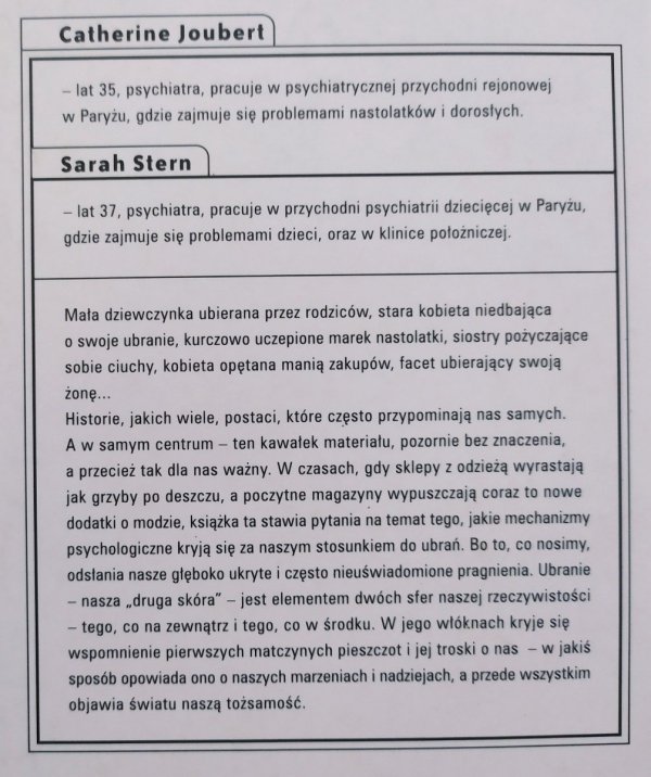 Catherine Joubert, Sarah Stern Rozbierz mnie. Psychoanaliza garderoby