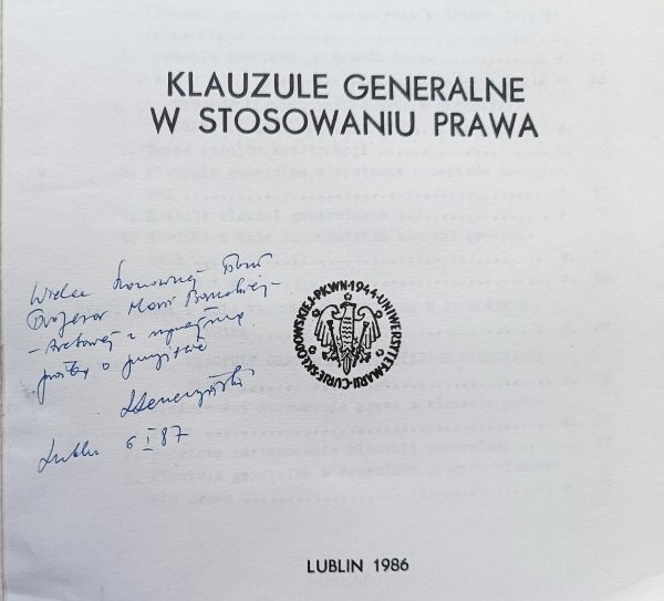 Leszek Leszczyński Klauzule generalne w stosowaniu prawa