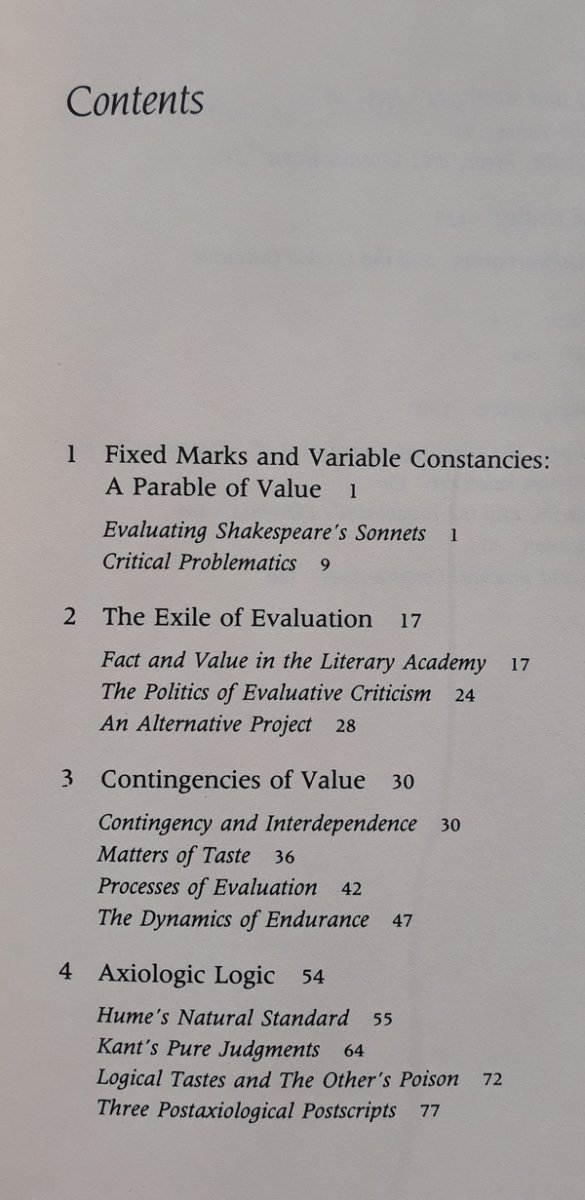 Barbara Herrnstein Smith • Contingencies of value. Alternative Perspectives for Critical Theory