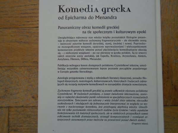 Krystyna Bartol, Jerzy Danielewicz • Komedia grecka od Epicharma do Menandra