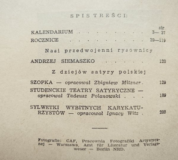 Kalendarz Szpilek 1957 / okładka Eryk Lipiński