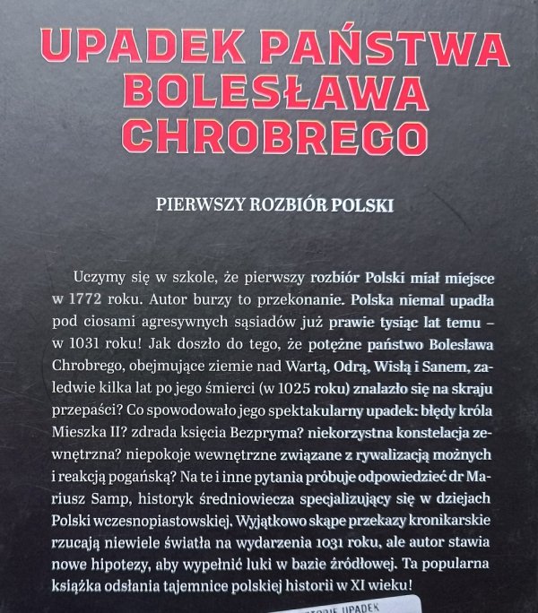Mariusz Samp Upadek państwa Bolesława Chrobrego
