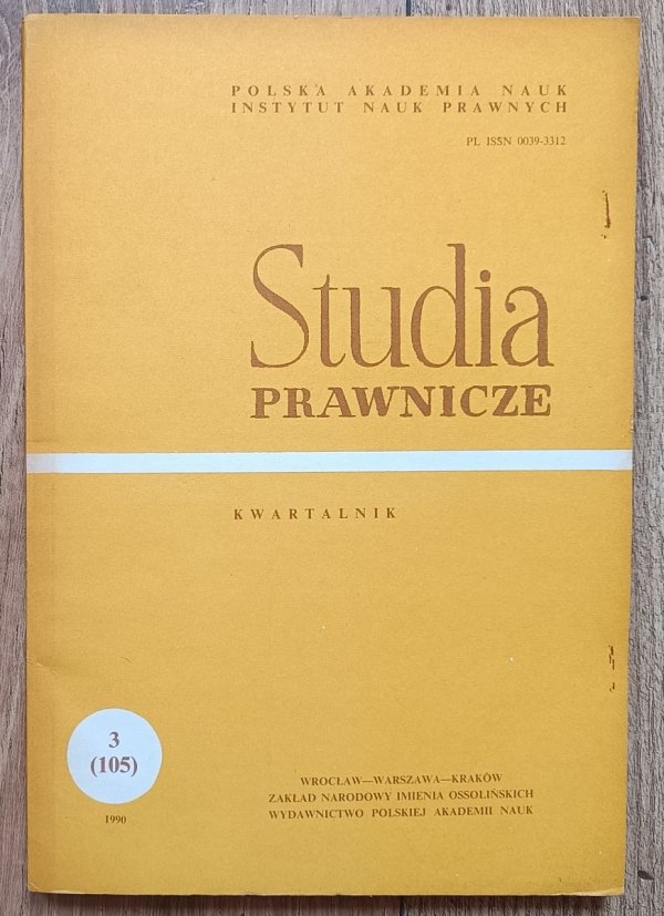 Studia prawnicze zeszyt 3 (105) 1990