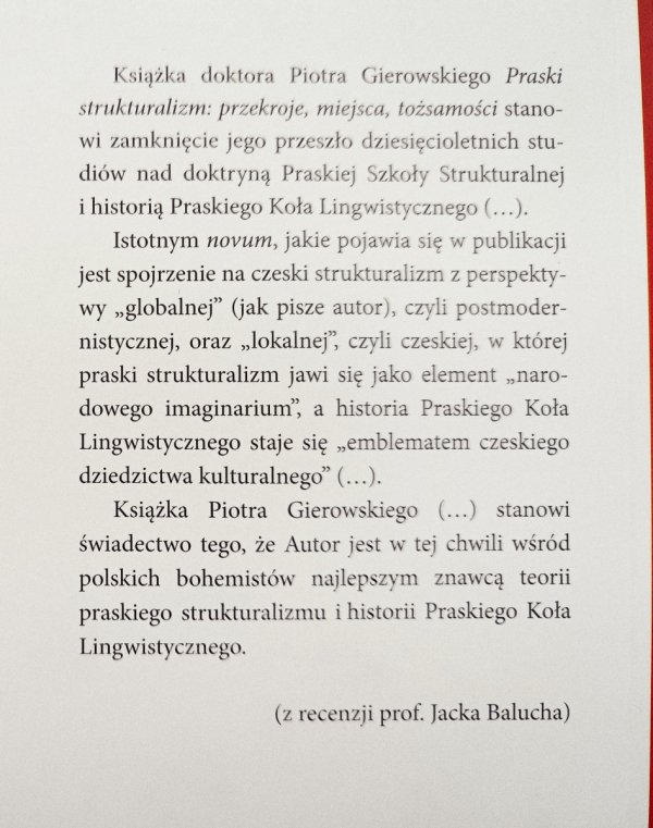 Piotr Gierowski Praski strukturalizm: przekroje, miejsca, tożsamości