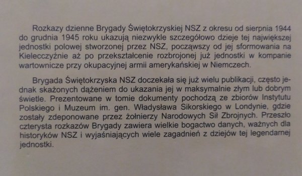 Rozkazy dzienne Brygady Świętokrzyskiej NSZ