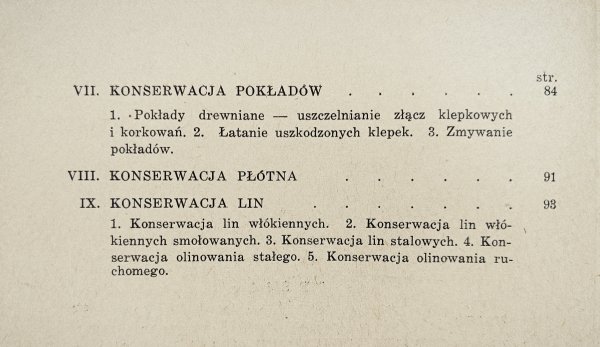 Kazimierz Jurkiewicz Konserwacja statku