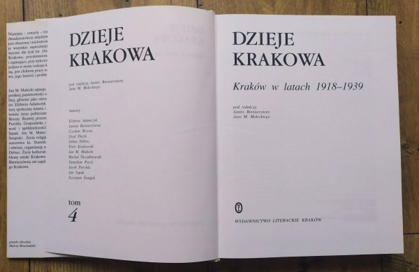 Janina Bieniarzówna Dzieje Krakowa tom 4. Kraków w latach 1918-1939
