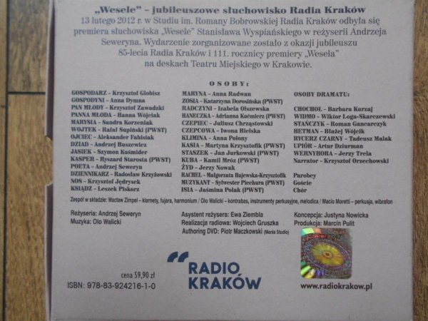 Słuchowisko 'Wesele' Stanisław Wyspiański • Reżyseria Andrzej Seweryn • 4CD + DVD