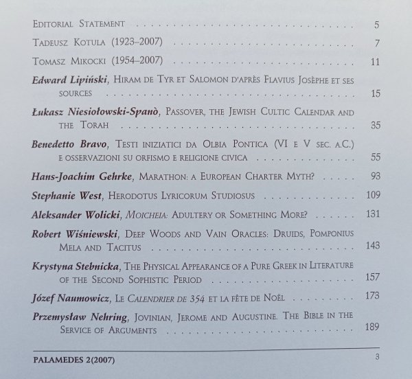 Palamedes. A Journal of Ancient History 2 (2007)