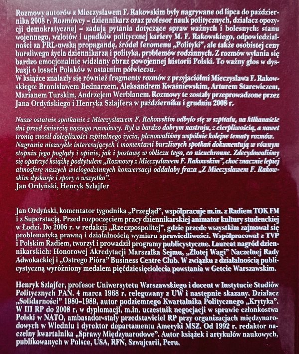 Nie bądźcie moimi sędziami. Rozmowy z Mieczysławem F. Rakowskim