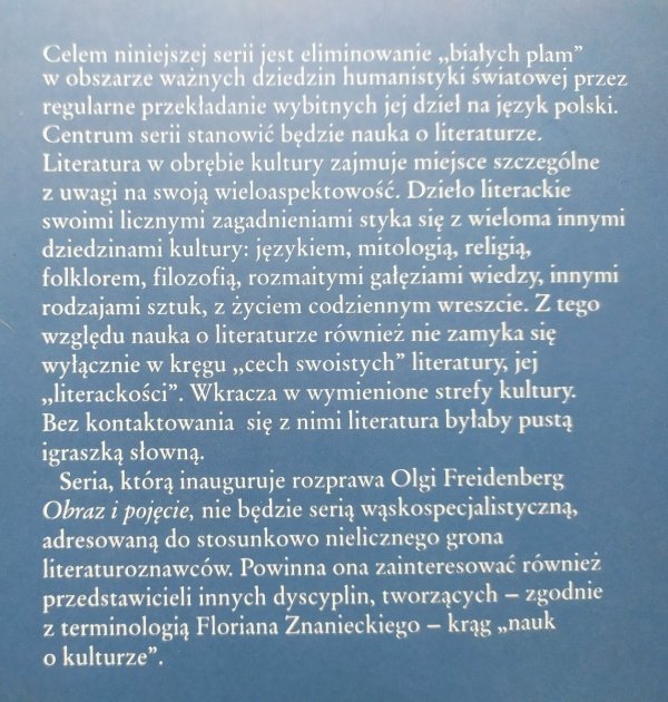 Olga Freidenberg Obraz i pojęcie