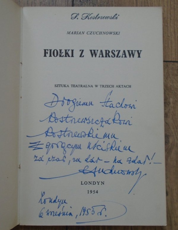 Marian Czuchnowski • Fiołki z Warszawy [dedykacja autorska]
