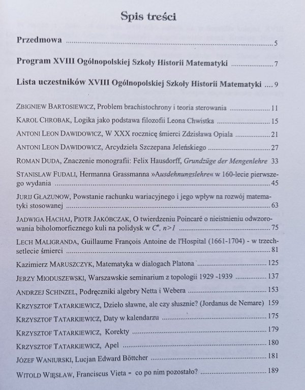 Sławne dzieła matematyczne i rocznice
