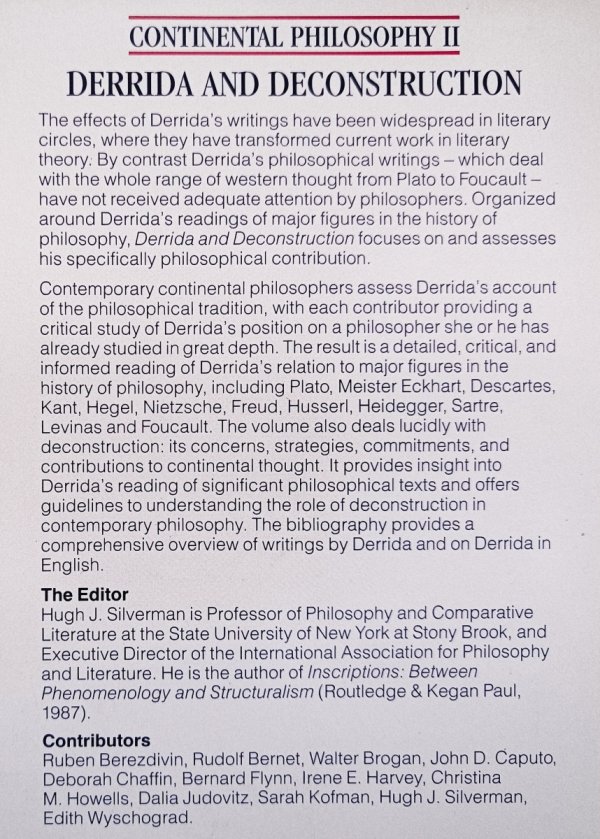 Derrida and Deconstruction (Continental Philosophy II)