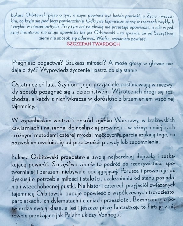 Łukasz Orbitowski Szczęśliwa ziemia