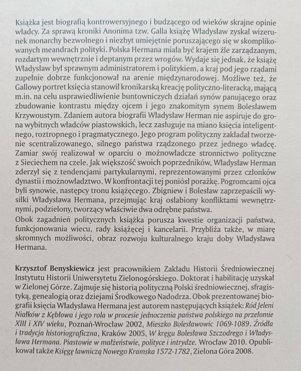 Krzysztof Benyskiewicz Władysław Herman książę polski 1079-1102