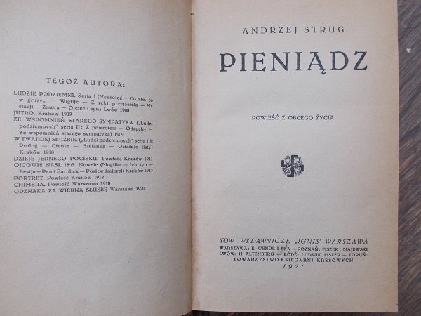 Andrzej Strug • Pieniądz [1921]