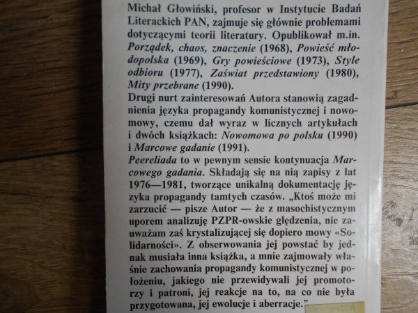 Michał Głowiński • Peereliada: komentarze do słów 1976-1981