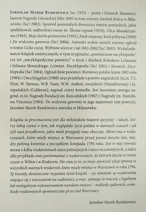 Jarosław Marek Rymkiewicz Wieszanie