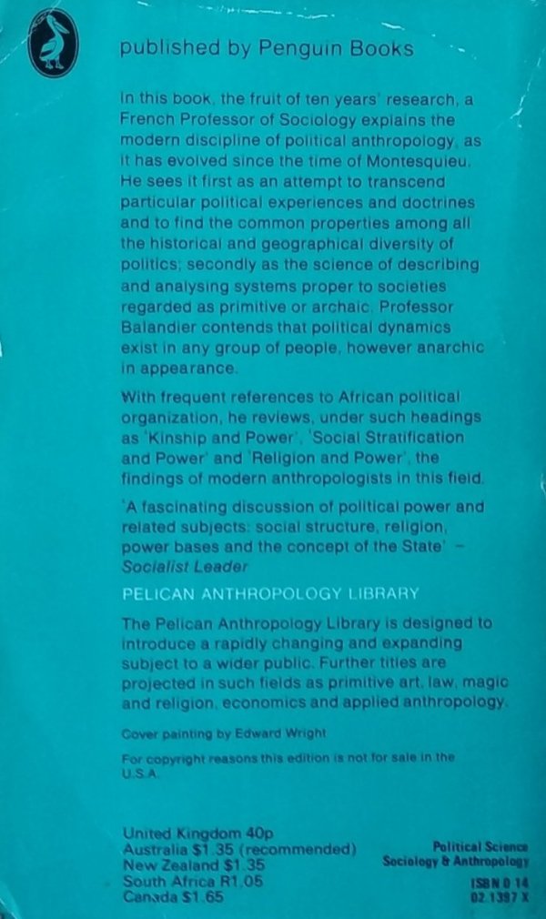 Georges Balandier • Political Anthropology