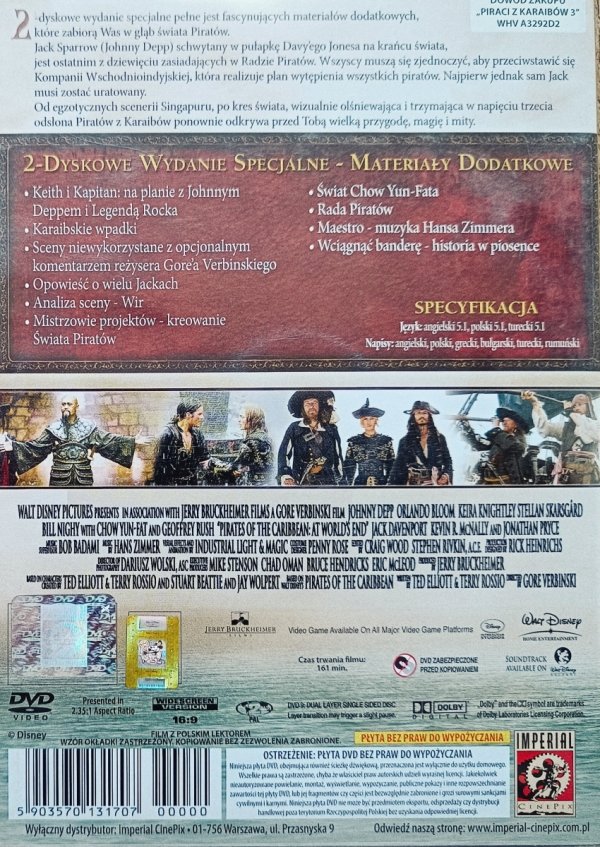 Piraci z Karaibów: Na krańcu świata DVD