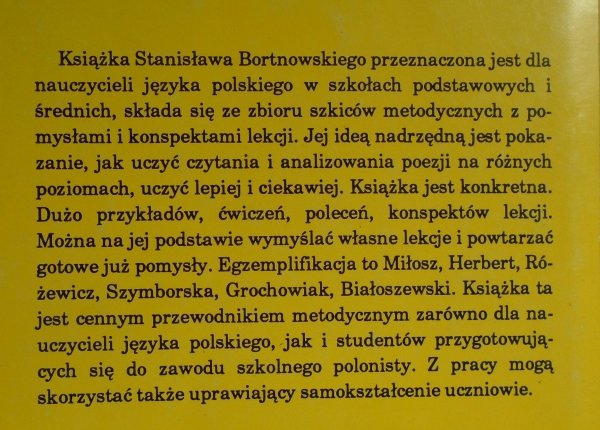 Stanisław Bortnowski • Jak uczyć poezji?