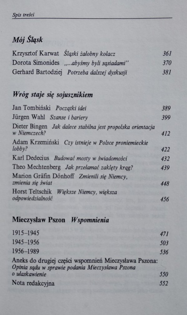 Wojciech Pięciak Polacy i Niemcy pół wieku później. Księga pamiątkowa dla Mieczysława Pszona