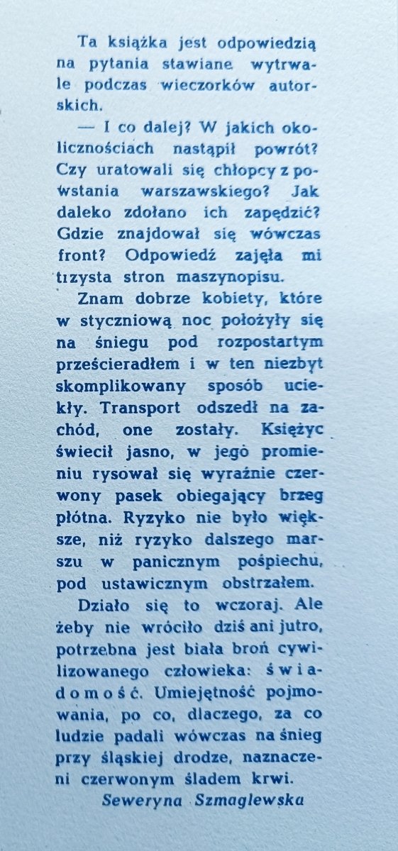 Seweryna Szmaglewska Zapowiada się piękny dzień