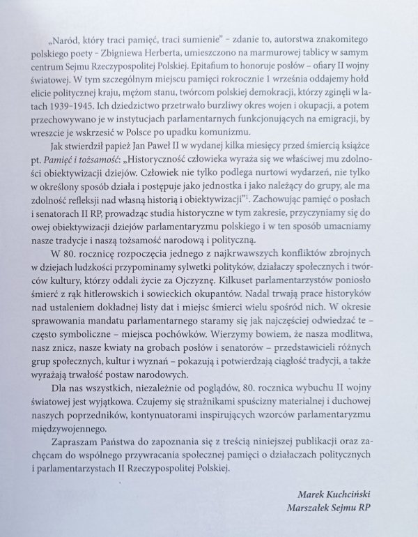 Posłowie i senatorowie II Rzeczypospolitej - ofiary II wojny światowej