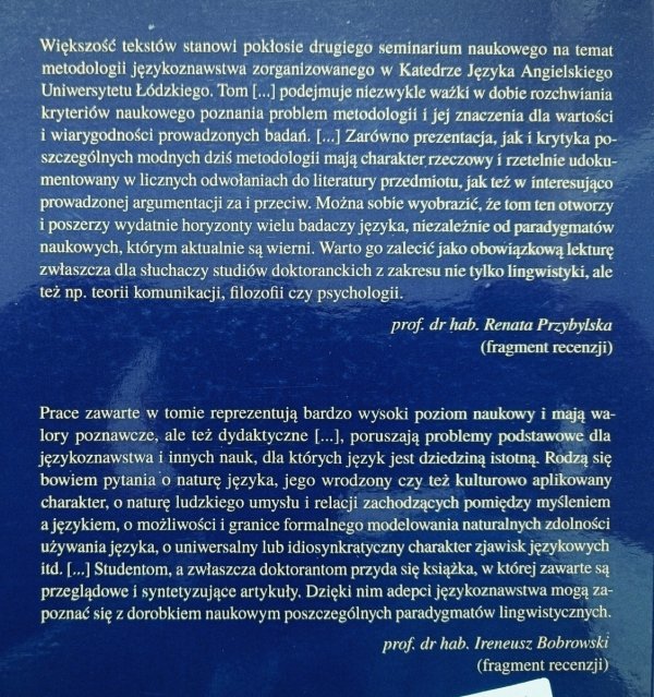 Metodologie językoznawstwa. Współczesne tendencje i kontrowersje