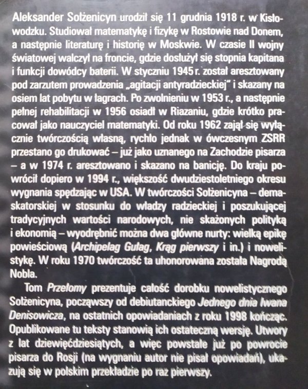 Aleksander Sołżenicyn • Przełomy. Opowiadania zebrane 1959-1998