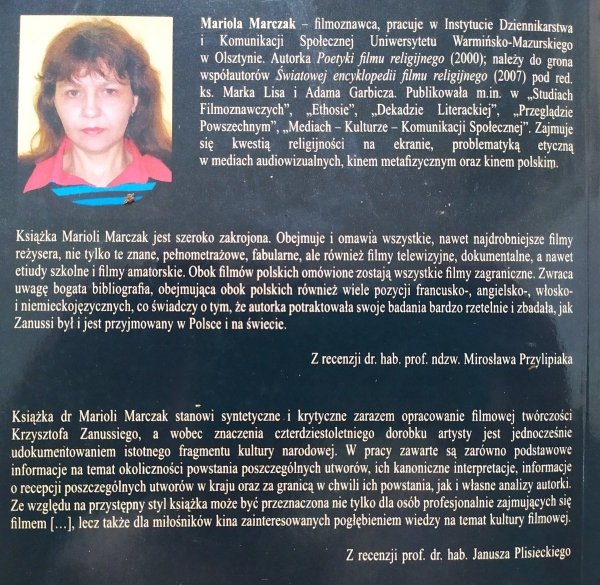Mariola Marczak Niepokój i tęsknota. Kino wobec wartości. O filmach Krzysztofa Zanussiego