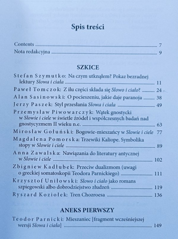 Tajemnice słowa i ciała. Szkice o powieści Teodora Parnickiego