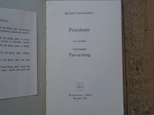 Bernard Antochiewicz • Przesłanie. Tao Te King Lao Tse