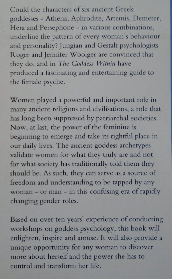 Jennifer Barker Woolger, Roger Woolger • The Goddess Within. A Guide to the Eternal Myths That Shape Women's Lives