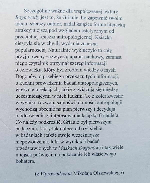 Marcel Griaule Bóg wody. Rozmowy z Ogotemmelim