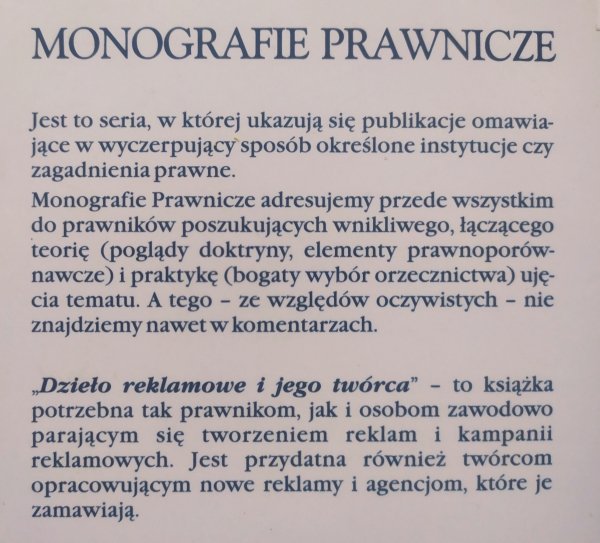 Katarzyna Grzybczyk Dzieło reklamowe i jego twórca